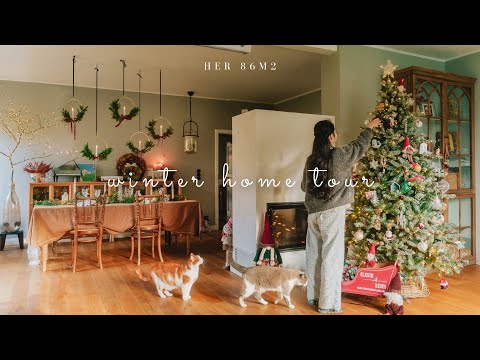 #163 Winter home tour | easy christmas decorations idea | snowy days in the countryside 🎄