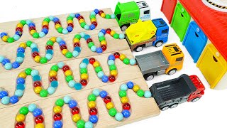 Marble Run ASMR ☆ Wooden Cubolo Symmetrical Castle Course