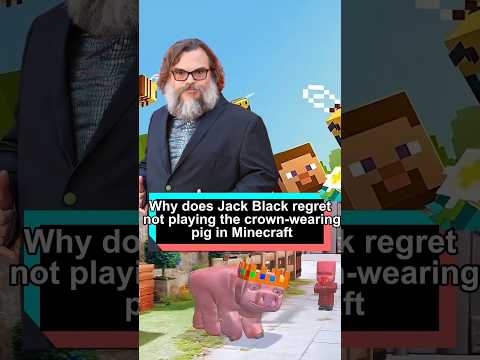 Why does Jack Black regret not playing the crown-wearing pig in Minecraft?