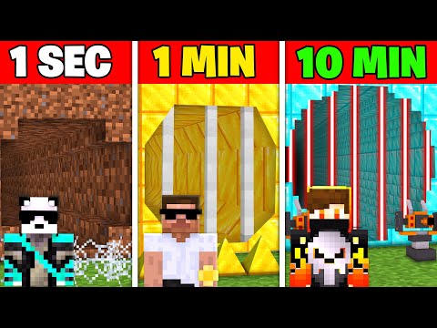 1 SEC VS 10 SEC SECURITY TUNNEL BUILD BATTLE IN MINECRAFT !!!!
