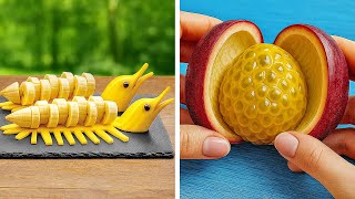 أنت تقشر الفاكهة بطريقة خاطئة! 😱 حيل عبقرية لتقشير الفواكه الاستوائية بشكل مثالي! 🥭🔪