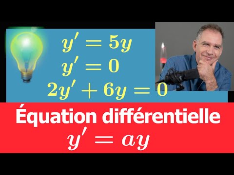 Savoir résoudre une équation différentielle y'=ay ♦ y'=5y ♦ 2y'+6y=0 ♦ Exercice Terminale Spé Maths