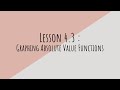Graphing Absolute Value Functions