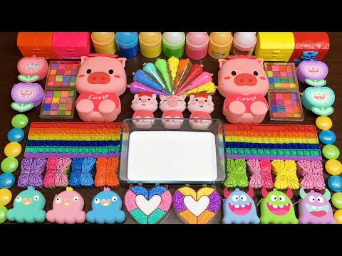 Mixing Cute Pig Toys, Pop It, and Colorful Makeup Into Slime   Satisfying Slime ASMR