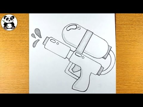 How to draw Holi Pichkari easily | Pichkari Drawing | पिचकारी ड्राइंग |  Happy Holi Drawing easy - YouTube