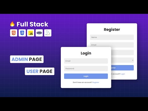 Create Full Stack Login And Register Form With User & Admin Page Using HTML CSS PHP & MySQL Database