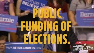 Sen. Bernie Sanders calls for public financing for elections.