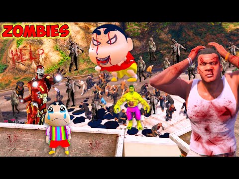 Franklin & Shinchan Hide In Their Bunker From Zombie Apocalypse in GTA 5! | GTA 5 AVENGERS