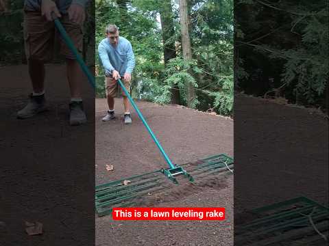This is a lawn leveling rake it makes moving soil easy while keeping it level #lawncare #tools #diy