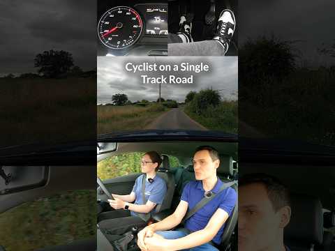 Cyclist on a single track road. #learningtodrive