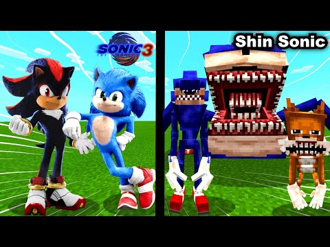 SHIN SONIC VS SONIC MOVIE 3 MINECRAFT ADDON! (BATIM Sonic Movie 3 Minecraft Showcase)