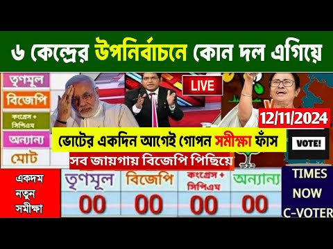 🔴LIVE: ভোটের একদিন আগেই উপনির্বাচনের গোপন জনমত সমীক্ষা ফাঁস । দেখুন কোন কেন্দ্রে কোন দল এগিয়ে ।