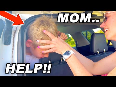 HURRY Mom...His Head Is STUCK!