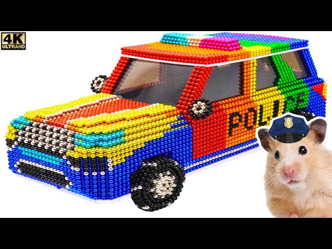 DIY - How To Make a Mini Rainbow Police Car From Magnetic Balls (Satisfying)
