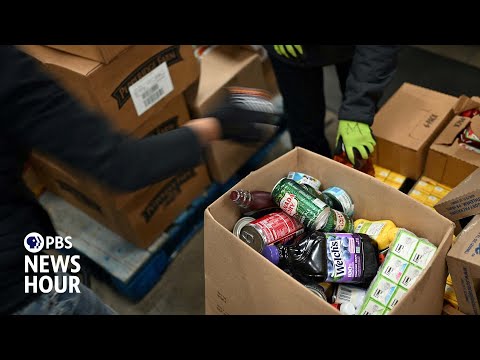 YouTube video thumbnail: Rising Prices and Government Cutbacks Leave Food Banks Struggling Nationwide