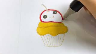 Share how to color the caterpillar cake
