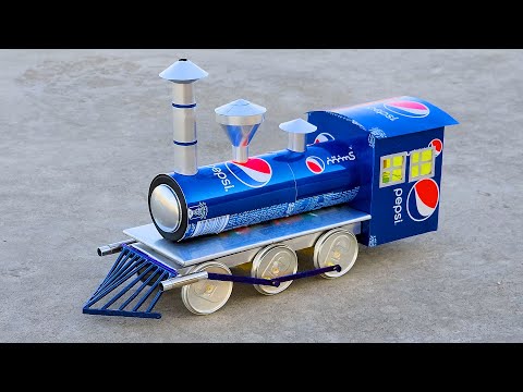 How to make a steam locomotive with pepsi cans 🚂 Cars at home 🚂 DIY