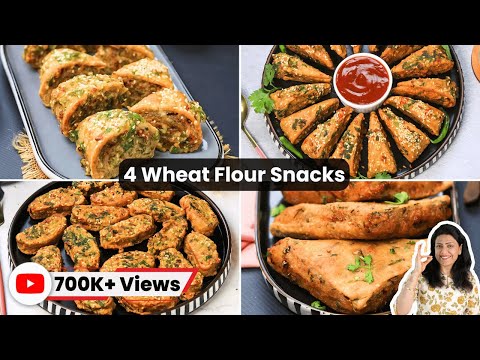 4 Easy Wheat Flour Snacks | गेहूं के आटे से बनाएं 4 नाश्ता | Snacks Recipes Part-2 | MintsRecipes