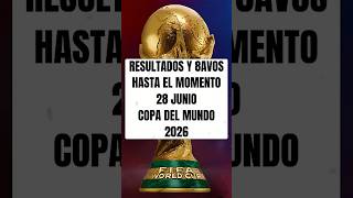 🔥 RESULTADOS Y 8AVOS DE FINAL HASTA EL MOMENTO HOY 28 JUNIO COPA DEL MUNDO 2026 #shorts #mundial