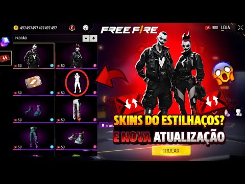 CORREE!! MELHOR LOJA DOS ESTILHAÇOS NA ATUALIZAÇÃO, SKINS DE GRAÇA? PEGUE EMOTE DO FLUXO - FREE FIRE