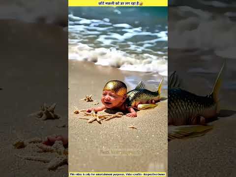 छोटे मछली को डर लग रहा है🤣|cute baby fish ko Dar lag raha hai🐟🤣|#shorts#short