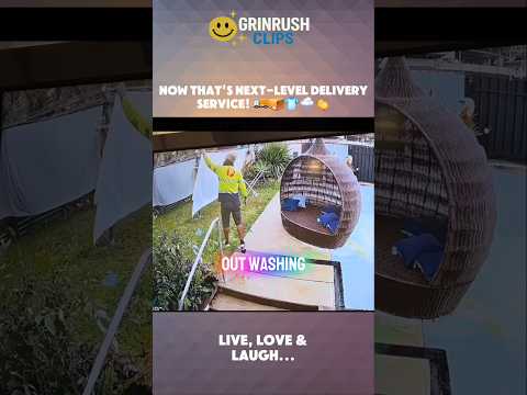 Postman Saves the Day: Takes Washing Off the Line When It Rains 🌧️📦