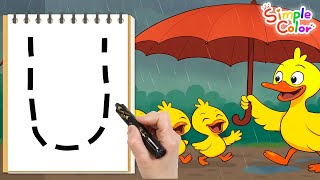 What do you need when it rains? | Learning the letter U for kids | English preschool