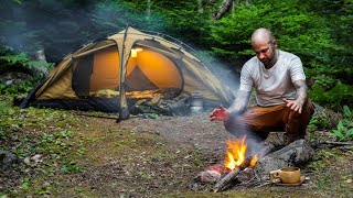 Bushcraft Solo Camping In The Forest