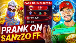 PLAYING WITH MY OLD BUNDLE 💀 PRANK ON SANZZO FF 🔥 GUILD TEST 1 VS 4 😈 FREE FIRE TELUGU