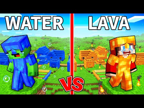 Mikey and JJ Left WATER vs LAVA Village in Minecraft (Maizen)