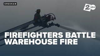 Firefighters respond to tire warehouse fire in Gresham