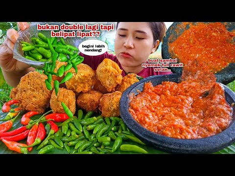 PEDAS MENANTANG ⁉️ GORENGAN TAHU RAWIT MERAH CABE RAWIT MENTAH EXTRA SECOBEK SAMBAL MUKBANG