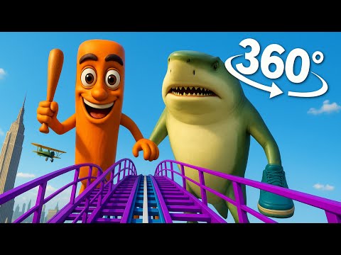 Tung Tung Tung Sahur vs Tralalero Tralala - INSANE 360 VR Roller Coaster