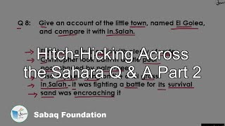 Hitch-Hicking Across the Sahara Q & A Part 2