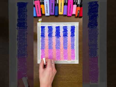 A surreal landscape in oil pastels ๐๐จ #oilpastel #gradient #tutorial #easymethod #foryou