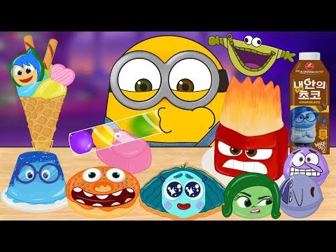 [ASMR] 미니언즈 인사이드아웃2 디저트 애니먹방(Minions Inside Out 2 Food Animation Mukbang)