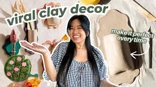 VIRAL AIR DRY CLAY DECOR DIYS! (first time using air dry clay in 2 years 😅) *best tips + tricks*