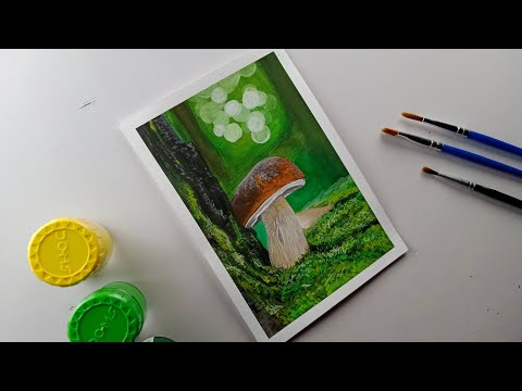 Realistic Mashroom Painting / tutorial for beginners #vishwajeetkart