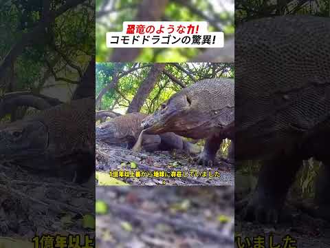 恐竜のような力！コモドドラゴンの驚異！ #コモドドラゴン #ニシキヘビ #野生の驚き #爬虫類 #自然観察