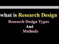 Research Design Concepts and Methods