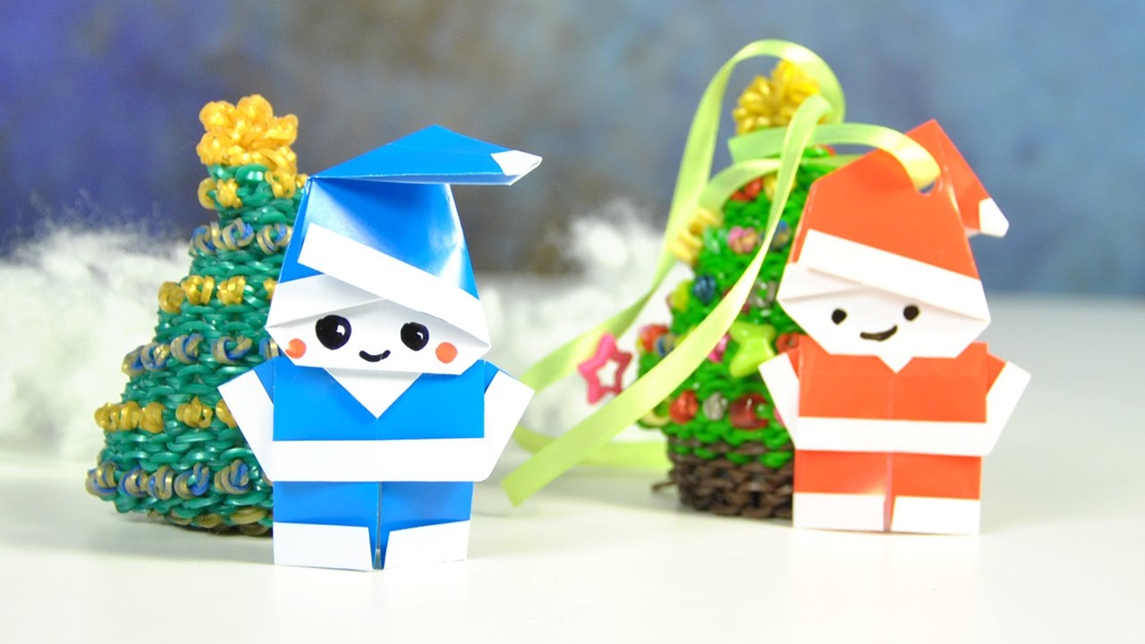 НОВОГОДНИЙ DIY ДЕД МОРОЗ ИЗ БУМАГИ Оригами для начинающих