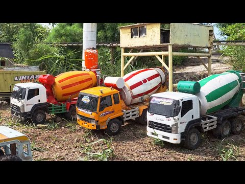 Mobil Truk Molen Cor Mixer Fuso 220ps Rc Handmade, Isuzu Giga Tronton Ngecor Jalan Pedesaan