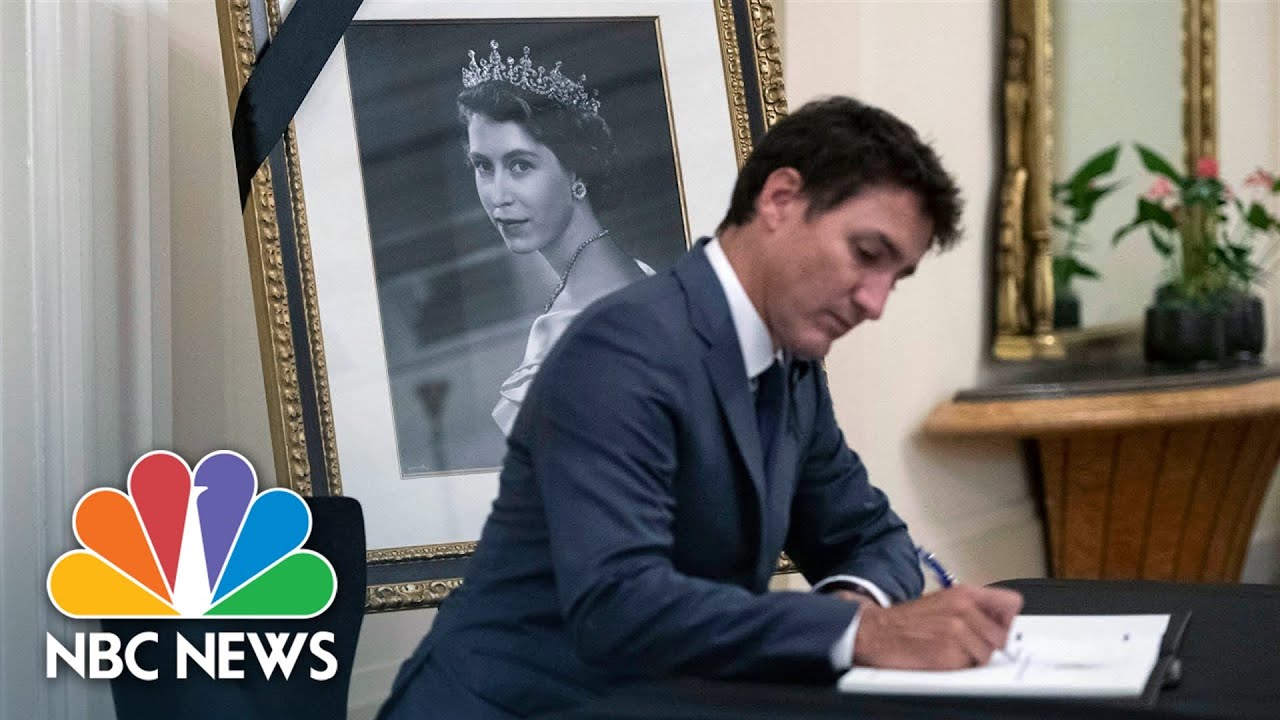 Canadian Prime Minister Trudeau Signs Book Of Condolence For Queen Elizabeth