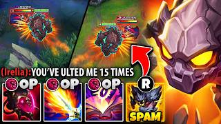 Malphite but I only ult this poor Irelia the ENTIRE game... (SHE DIED 15 TIMES LOL)