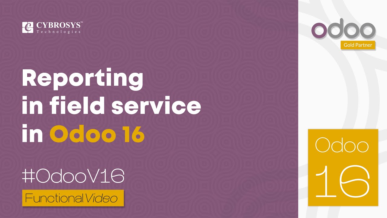 Reporting in Odoo 16 Field Service Management | Odoo 16 Enterprise Edition | Odoo 16 - Field Service | 3/3/2023

This video explains the reporting in Odoo 16. Like any other aspect of business management with Odoo, the platform allows users ...