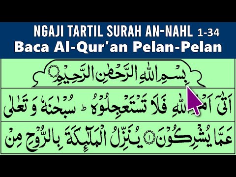 BELAJAR MENGAJI QURAN Cara Mudah Agar Cepat Lancar Membaca Alquran Tartil Pelan QS. AN NAHL 1-34