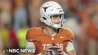 YouTube video thumbnail: Texas Quarterback Arch Manning Apologizes for Comments About Violent AI Video