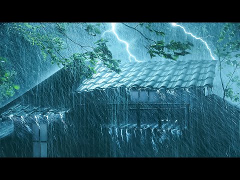 Solve All Your Sleep Problems with Terrible Rainstorm & Mighty Thunder on Farmhouse | Rain Ambience