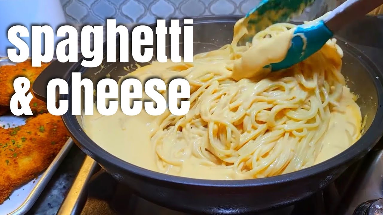 Cheesy SPAGHETTI Recipe + crispy chicken cutlets for dinner Dinner Recipes