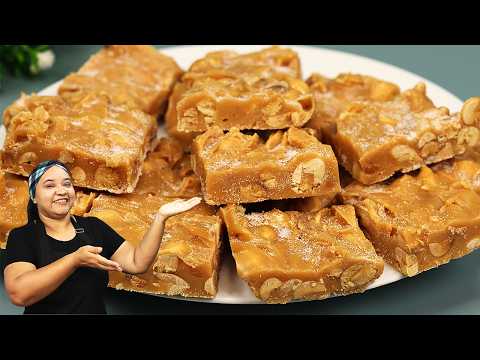 SÓ 4 INGREDIENTES! Pé de Moça MACIO e DELICIOSO  para FESTA JUNINA   Doce de Amendoim FÁCIL!